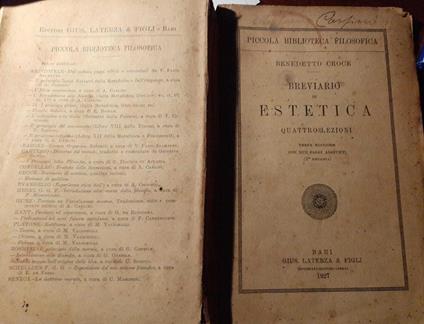 Breviario di estetica. Quattro lezioni - Benedetto Croce - copertina
