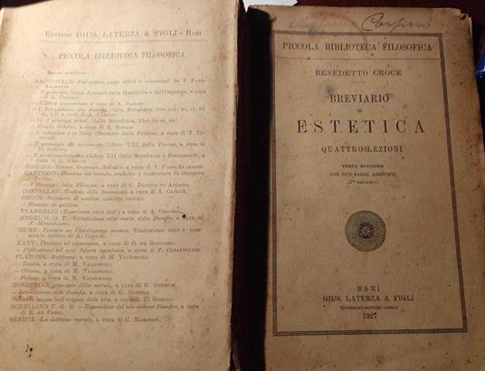 Breviario di estetica. Quattro lezioni - Benedetto Croce - copertina