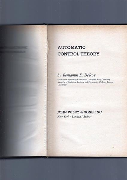 Automatic Control Theory - copertina