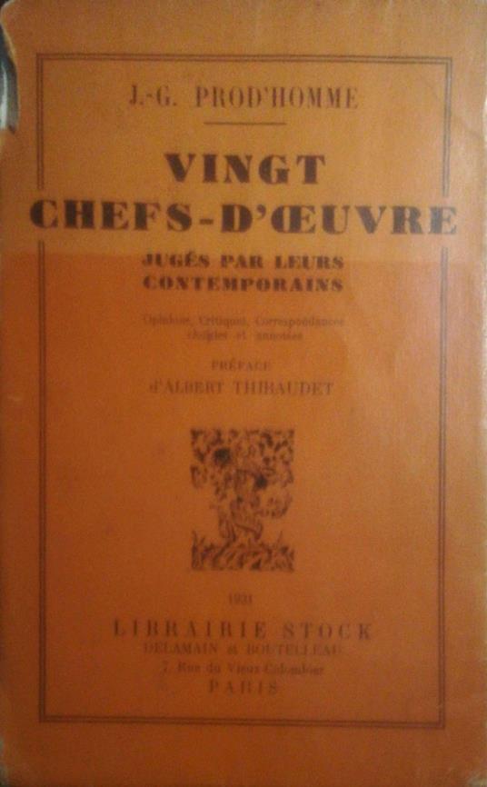 Vingt Chefs-D'aeuvre par luers contemporains - copertina