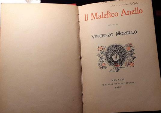 Il Malefico Anello. Tre atti - Vincenzo Morello - copertina