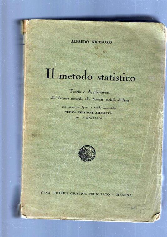 Il Metodo Statistico - Alfredo Niceforo - copertina
