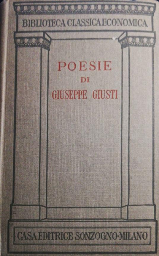 Poesie - Giuseppe Giusti - copertina