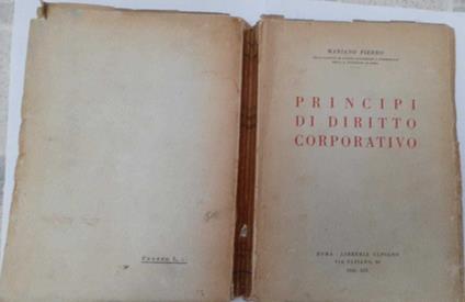 Principi di diritto corporativo - Mariano Pierro - copertina