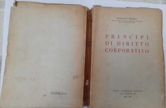 Principi di diritto corporativo - Mariano Pierro - copertina