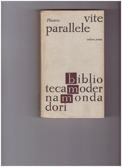 Vite Parallele Vol Primo - Plutarco - copertina
