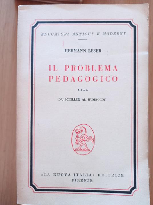 Il problema pedagogico - Hermann Leser - copertina