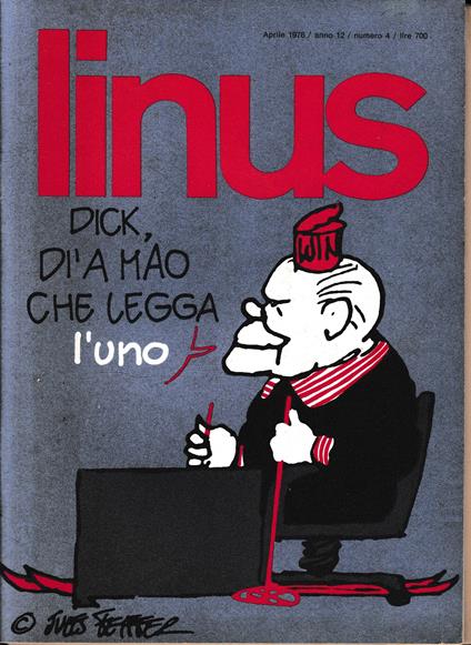 Linus. Aprile 1976 / anno 12 / n. 4 - Charles M. Schulz - copertina
