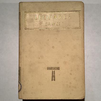 Canti - Giacomo Leopardi - copertina