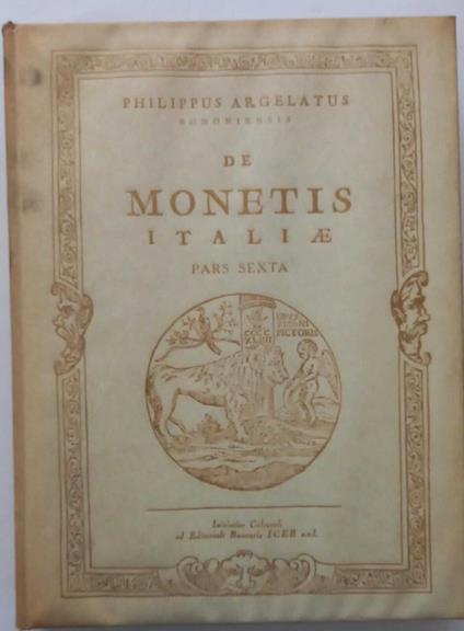 De Monetis Italiae pars sexta - copertina