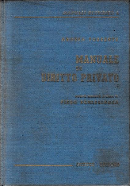 Manuale di Diritto Privato - Andrea Torrente - copertina