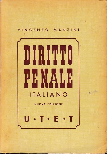 Trattato di Diritto Penale Italiano, vol. 7° - Vincenzo Manzini - copertina