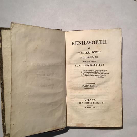 Kenilworth - Walter Scott - copertina