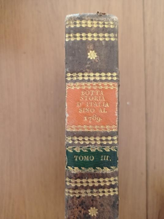 Storia d'Italia Tomo III - Carlo Botta - copertina