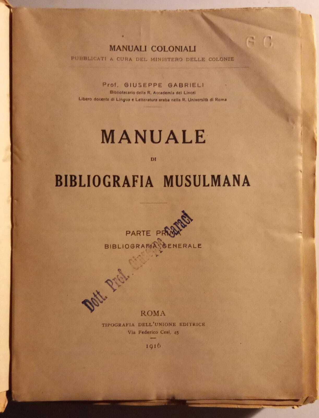 Manuale di bibliografia Musulmana