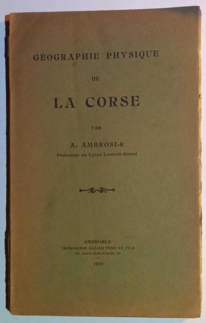 La Corse - A. Ambrosi - copertina