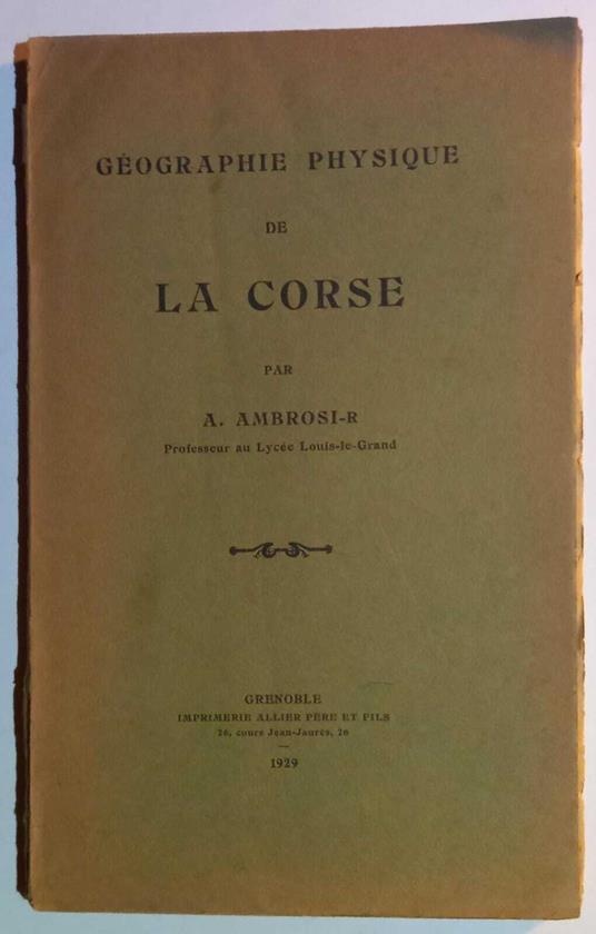 La Corse - A. Ambrosi - copertina