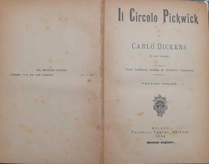 Il circolo Pickwick. Volume primo - Charles Dickens - copertina