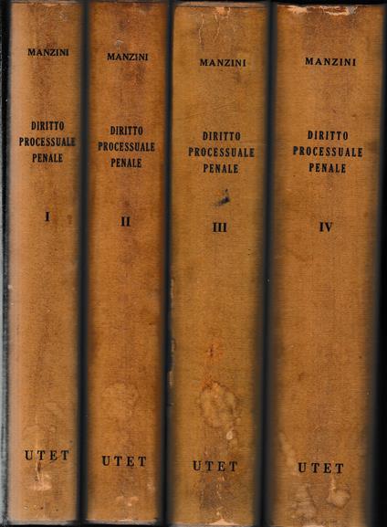 Trattato di Diritto Processuale Italiano, quattro volumi - Vincenzo Manzini - copertina