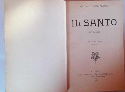 Il santo - Antonio Fogazzaro - copertina