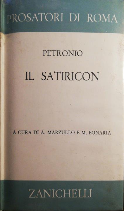 Il Satiricon - Arbitro Petronio - copertina