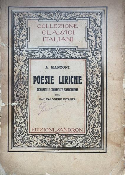 Poesie liriche - Alessandro Manzoni - copertina