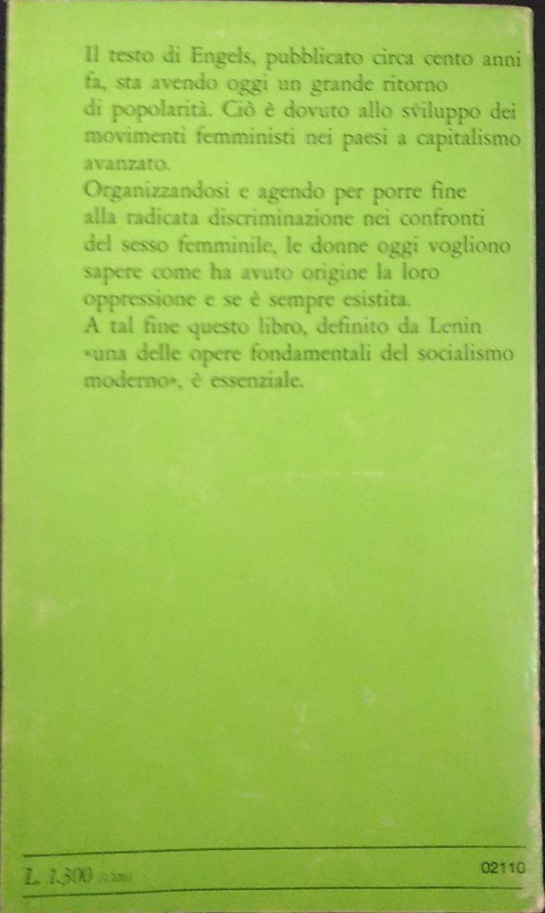 L' origine della famiglia, della proprietà privata e dello stato