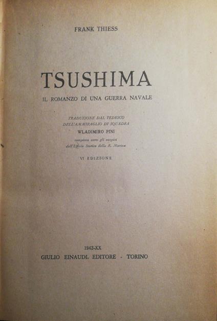 Tsushima, il romanzo di una guerra navale - Frank Thiess - copertina