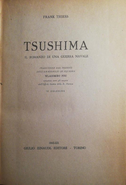 Tsushima, il romanzo di una guerra navale - Frank Thiess - copertina