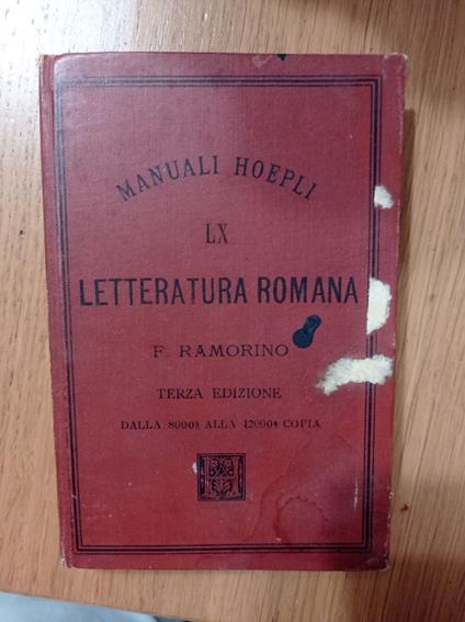 Letteratura romana - Felice Ramorino - copertina