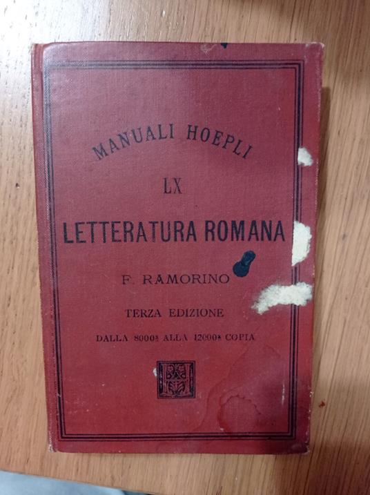 Letteratura romana - Felice Ramorino - copertina