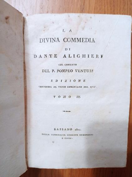 La Divina Commedia Tomo III - Dante Alighieri - copertina