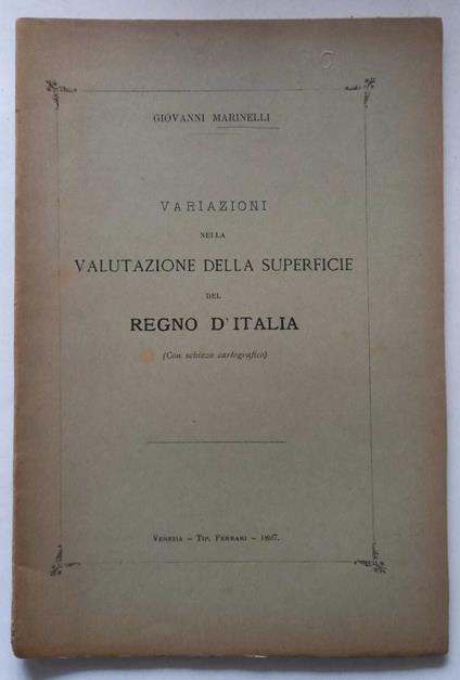 Variazioni nella valutazione della superficie del Regno d'Italia - Giovanni Marinelli - copertina