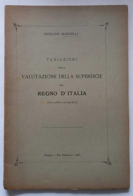 Variazioni nella valutazione della superficie del Regno d'Italia - Giovanni Marinelli - copertina