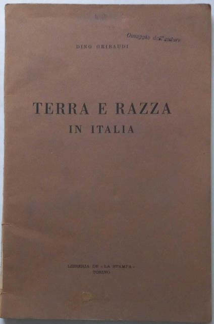 Terra e Razza in Italia - Dino Gribaudi - copertina