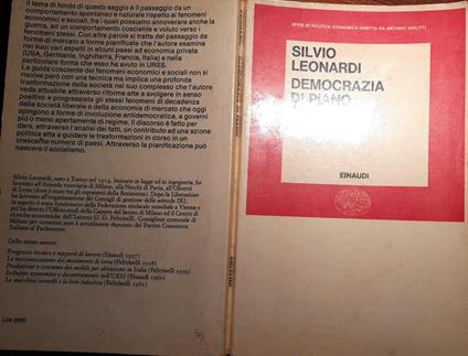 Democrazia di piano - Silvio Leonardi - copertina