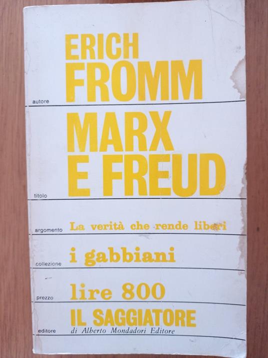 Marx e Freud - Erich Fromm - copertina