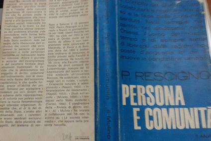 Persona e comunità. Saggi di diritto privato - Pietro Rescigno - copertina