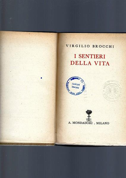 Sentieri Della Vita - Virgilio Brocchi - copertina