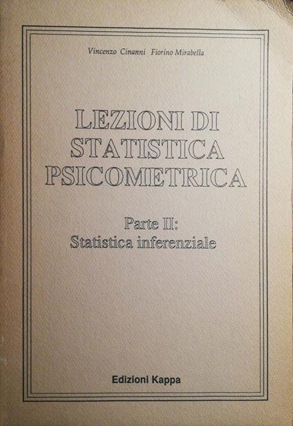 Lezioni di statistica psicometrica, Parte I e II - copertina