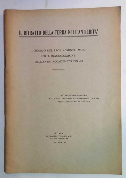 Il ritratto della terra nell'antichità - Assunta Mori - copertina