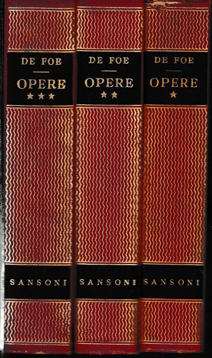 Opere, tre volumi - Daniel Defoe - copertina