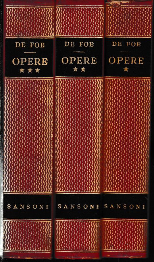 Opere, tre volumi - Daniel Defoe - copertina