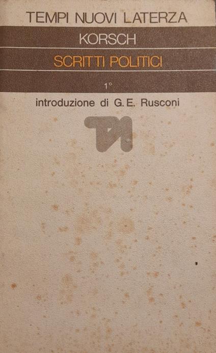 Scritti Politici - Vol.1 - Karl Korsch - copertina