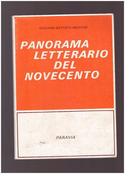 Panorama Letterario Del Novecento - Giovanni Battista Vacchi - copertina
