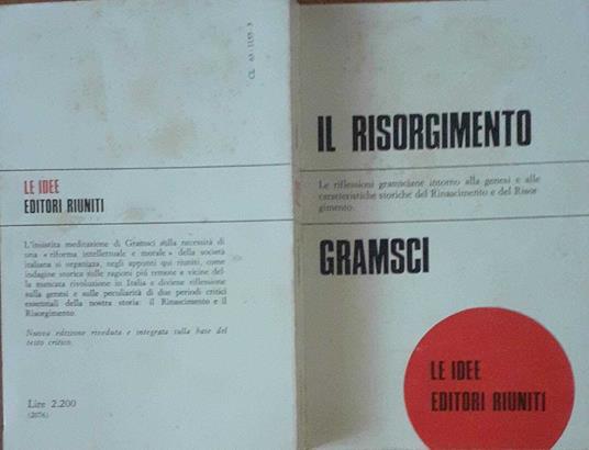 Il risorgimento - Antonio Gramsci - copertina