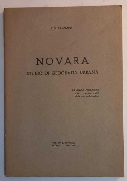 Novara studio di geografia urbana - copertina