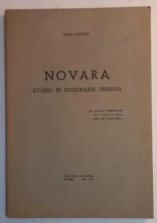 Novara studio di geografia urbana - copertina