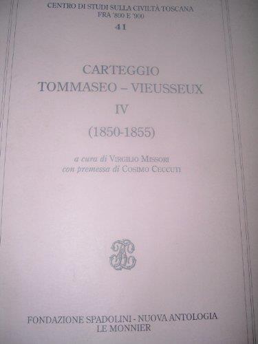 Carteggio Tommaseo Viesseux IV - copertina