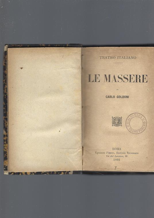 COMMEDIE , vol. 7 - Carlo Goldoni - copertina